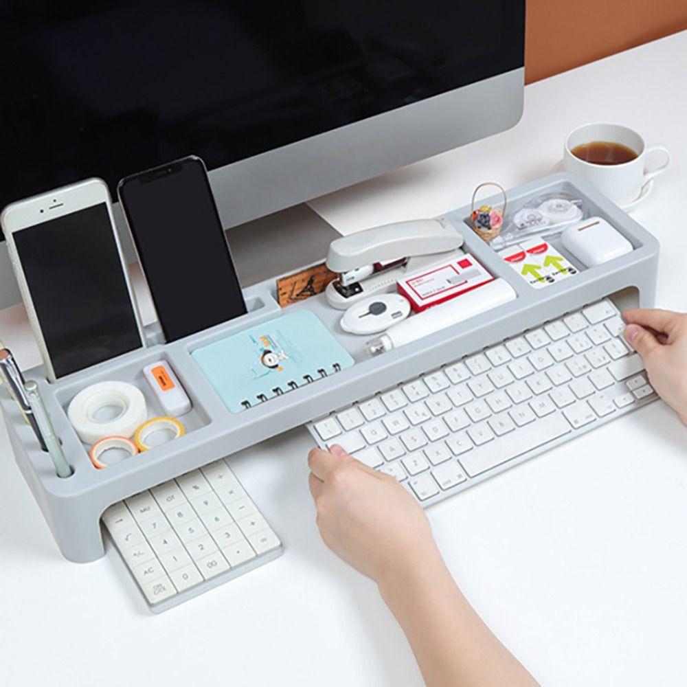Пластиковая настольная стойка для хранения клавиатуры, многофункциональная косметическая полка для хранения дома/офиса