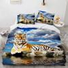 Tiger Bedding Set, Animal Print Duvet Cover Pillowcase, Home Bedroom Decoration, Boy Adult Comforter Sets Gift 2/3pcs