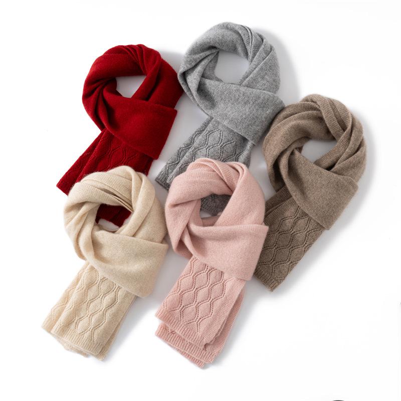 Women's 100% Pure Cashmere Scarf - Warm, Versatile Knit for Autumn/Winter Fashion