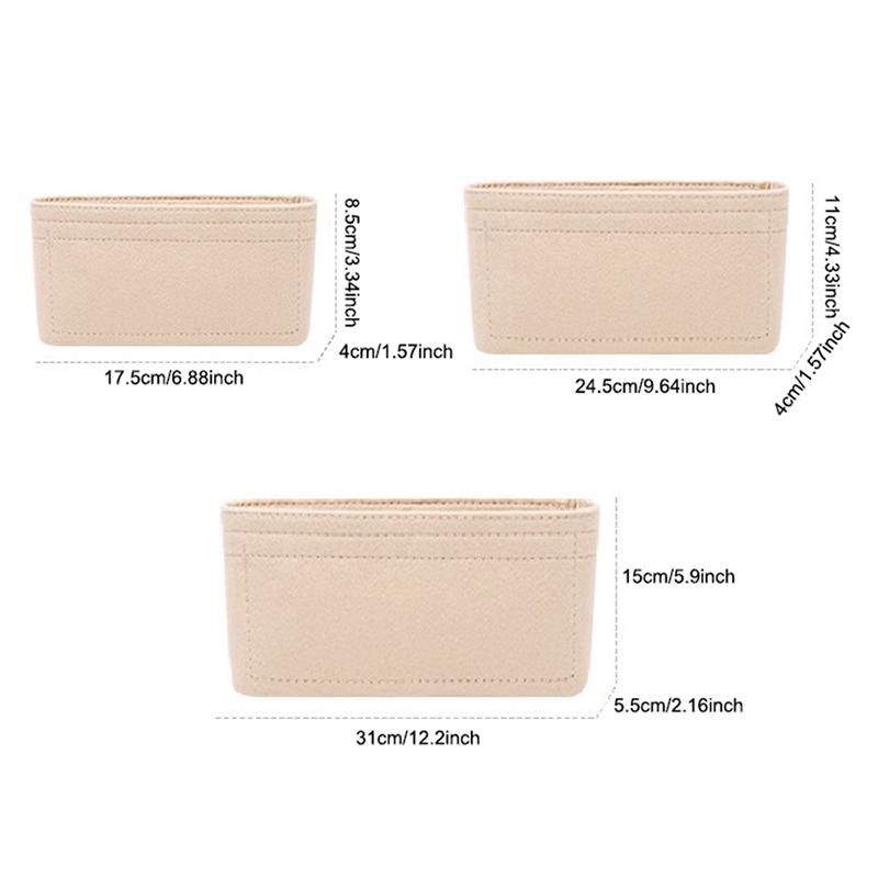 1PC Felt Insert Bag Organizer, Makeup Organizers, Liner Perfect for Brand Women's Handbags for And Cosmetic Bags