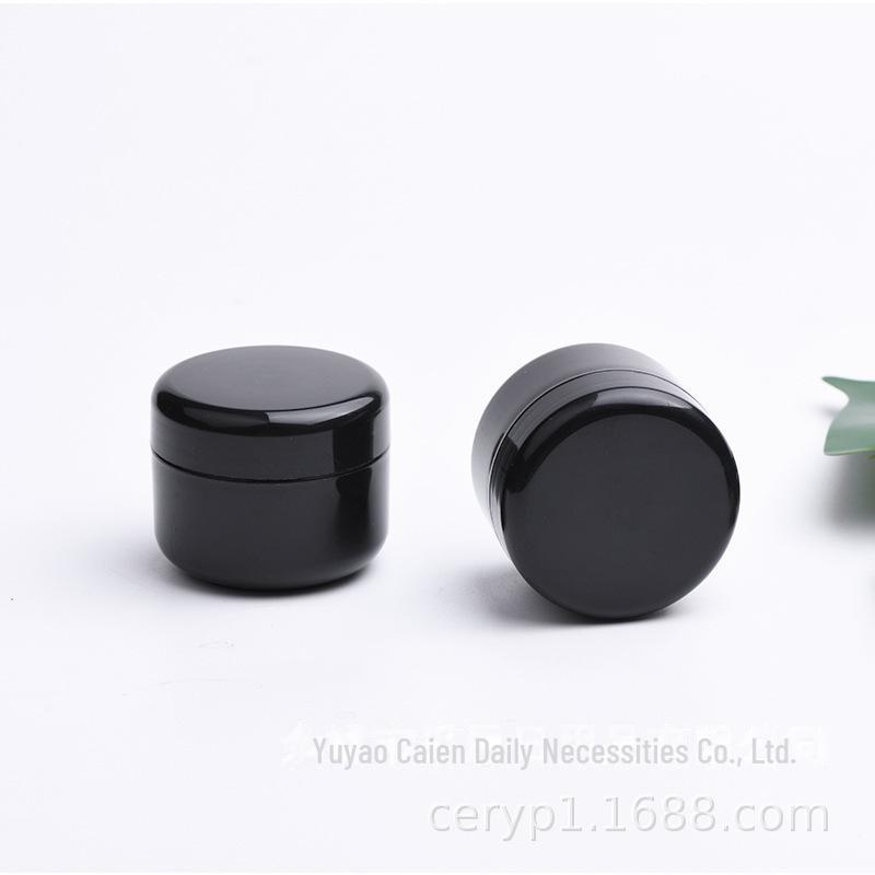50 г черная глянцевая полипропиленовая банка для крема с внутренней крышкой для косметики и клея для лака для ногтей