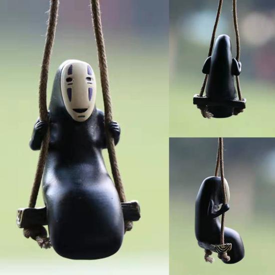 Anime Spirited Away Swinging No Face Man Car Decorative Pendant Home Ornament