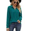 Spring and Autumn Women's Blouse Solid Color Lapel Loose Sweatshirt Long Sleeve Top