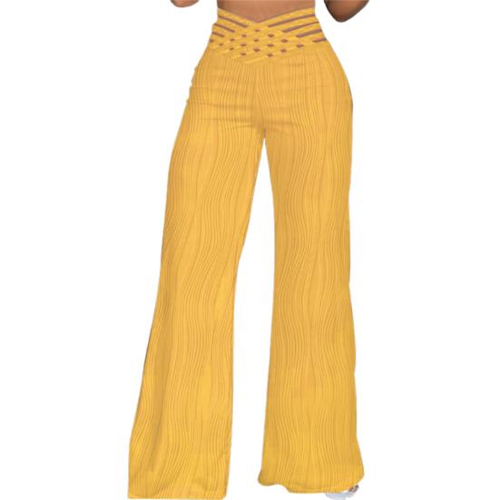 Расклешенные брюки больших размеров для женщин, V-образный вырез, высокая талия, брюки-клеш, повседневные брюки в стиле бохо с жаккардовым узором.