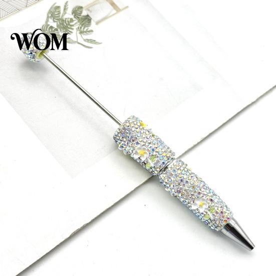 Diamond Beaded Pen DIY Glow-in-the-Dark Pen, Rhinestone Ballpoint Pens with Cartoon Charms, Cute Glitter Writing Character Design Tools for