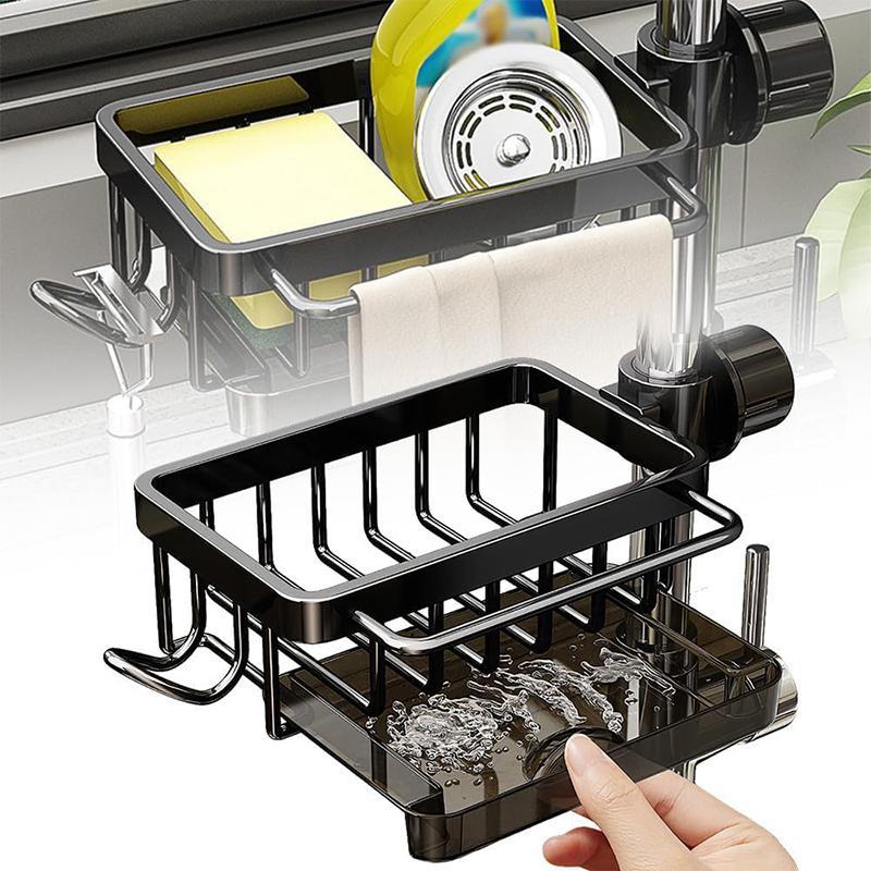 Кухонная раковина из нержавеющей стали, сушилка для губки, держатель для крана, вешалка для полотенец, полка-органайзер, кухонные принадлежности, держатель для слива раковины