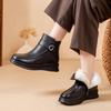 2025 Winter Genuine Leather Shoes Women Snow Boots Warm Plush Cold Winter Soft Fashion Brand Ladies Ankle Boots Plus Size 41 Black
