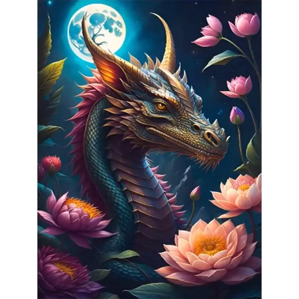 Дракон и цветок 5D полный круглый набор алмазов для рисования дзен-арт буддийская скульптура DIY сверла мозаика вышивка крестиком J3946