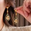 Винтажные серьги-груши для женщин 2025 Новинка в моде Овальные серьги-кисточки Каплевидные серьги Высококлассные Ретро Роскошные Дизайнерские Циркон