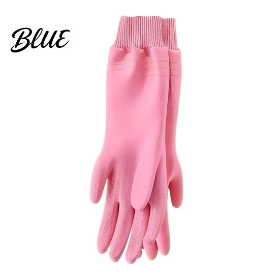 Thermal Kitchen Gloves Fleece Lined Dishwashing for Housework, Waterproof PVC Rubber Cleaning Gloves, Anti-slip Housework Grip Warm Velvet Lining