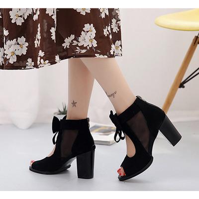 Босоножки с открытым носком на высоком каблуке Женская летняя обувь Супервысокий каблук 10 см Модные элегантные женские квадратные каблуки Черный Большой размер 42