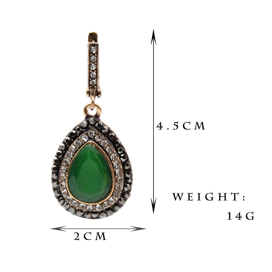 Vintage Drop Earring Turkish Retro Gold Color Bridal Jewelry