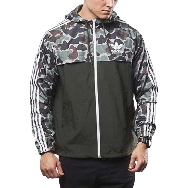 adidas Мягкая удобная универсальная куртка с капюшоном Originals Logo, мужская куртка черного цвета BS4907