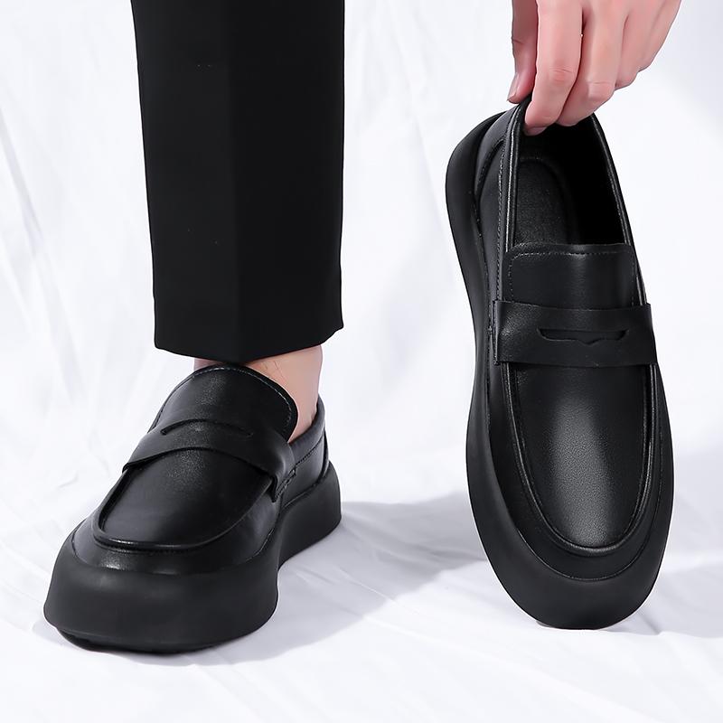 Модные мужские лоферы, горячо продаваемые весной и осенью, с массажной подошвой, простые кожаные повседневные туфли, универсальная мужская деловая обувь для офиса и собеседований