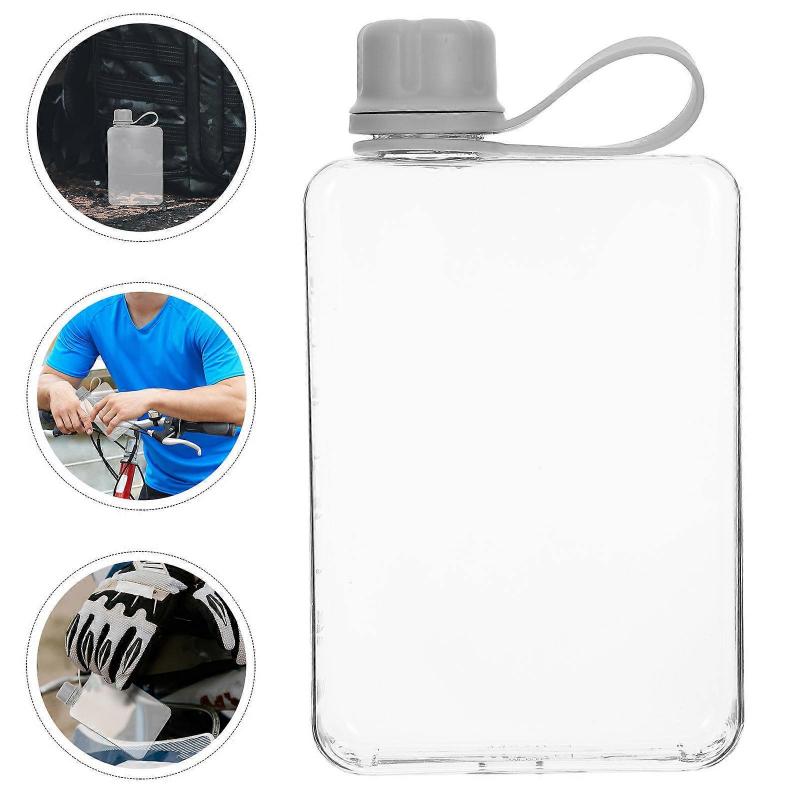 Travel Water Bottle Flat Plastic Flask for Leakproof Gym Hydration 500Ml