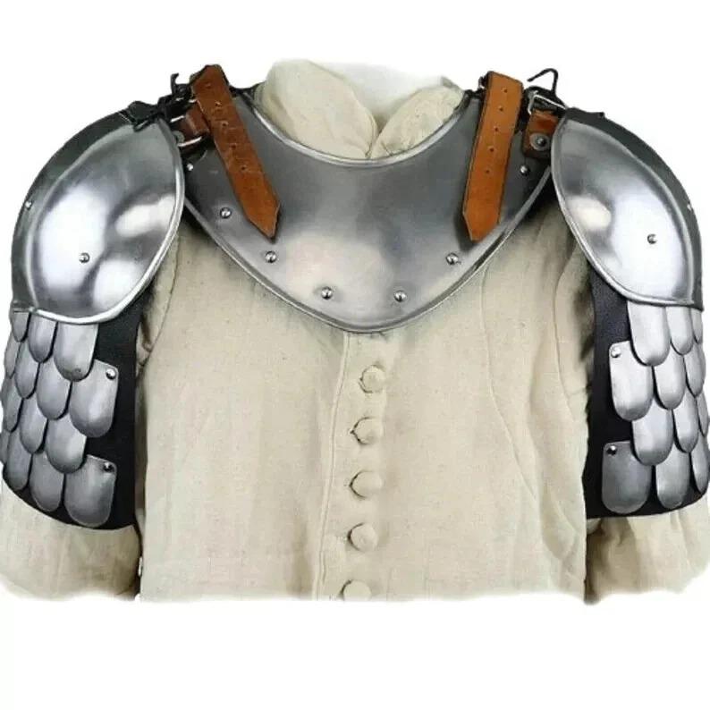 18GA Steel Medieval Templar Shoulder Armor Knights Warrior Pauldrons