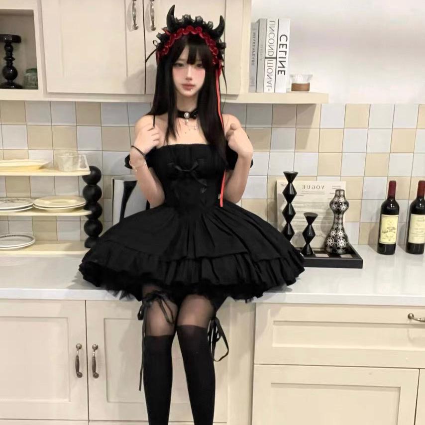 Готический Лолита Ободок с Рогами Дьявола - Универсальный Аксессуар для Волос на Хэллоуин