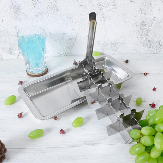 Форма для льда с рычажной ручкой, 18-рамочная, из нержавеющей стали 304, легко моется, многоразовый генератор льда