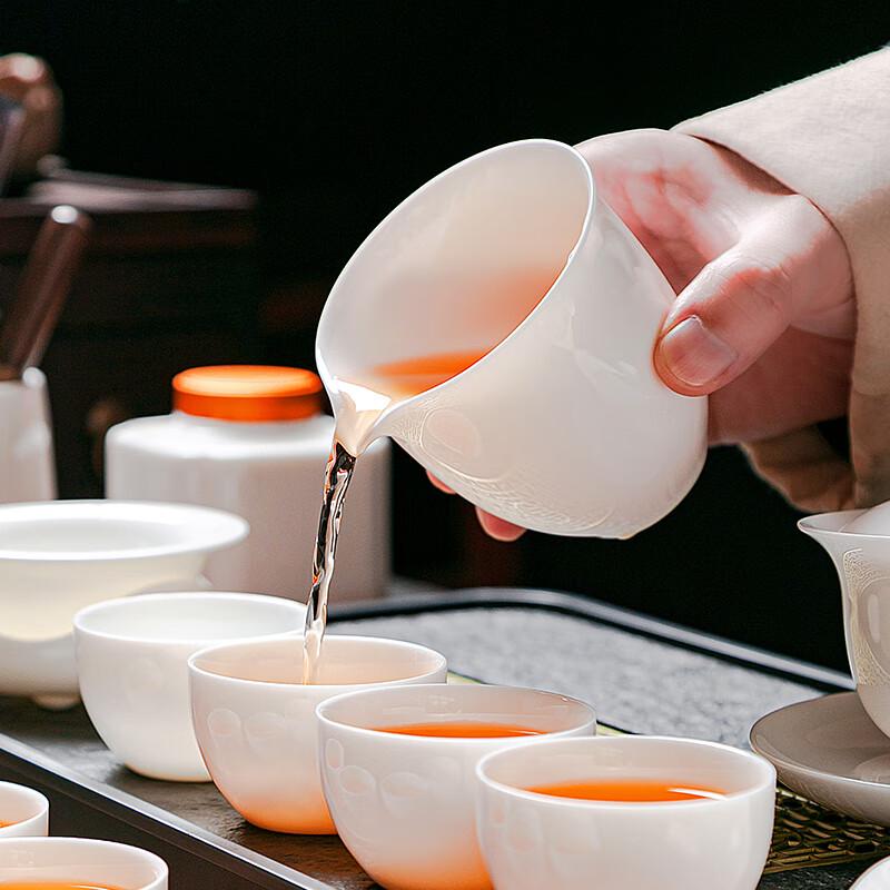 Dehua Mutton Fat Jade White Porcelain Kung Fu Tea Set