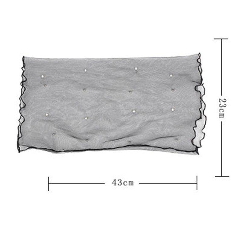 Women Girls Scarf Fake Pearl Decorative Mesh Necklace Scarf Circle Scarf For Summer Short Scarf False Collar Scarf Accessories