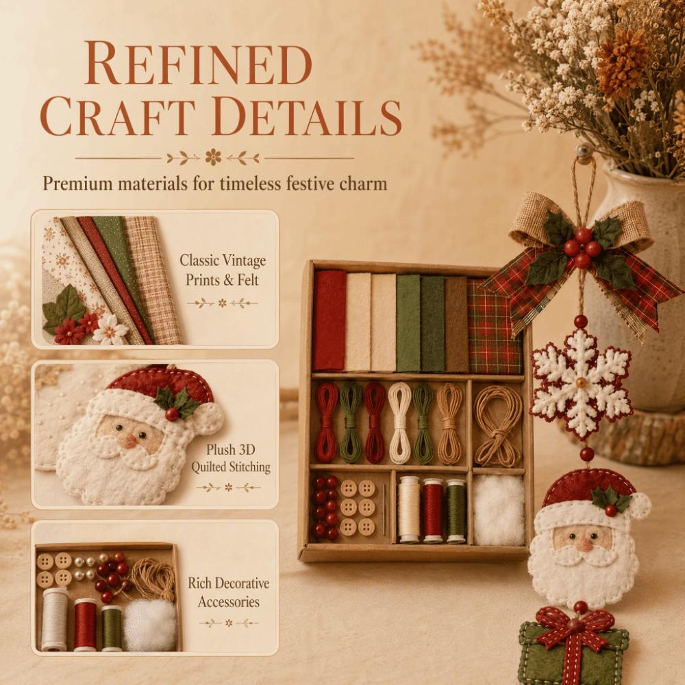 Handmade Patchwork Sewing Set Thickened Festive Fabric Door Decor Kit Christmas Party