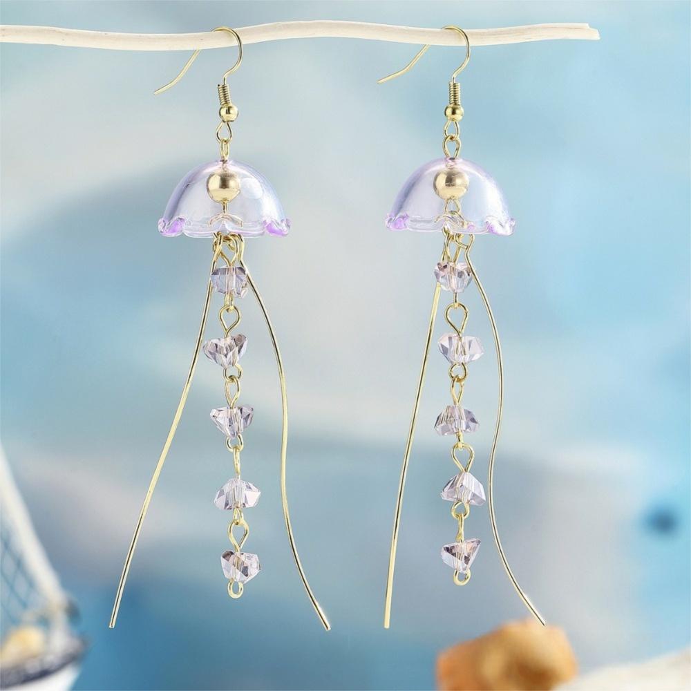 1Pair Dreamy Long Pendant Earrings Elegant Earrings Jellyfish Tassel Earrings  Jewelry Accessories