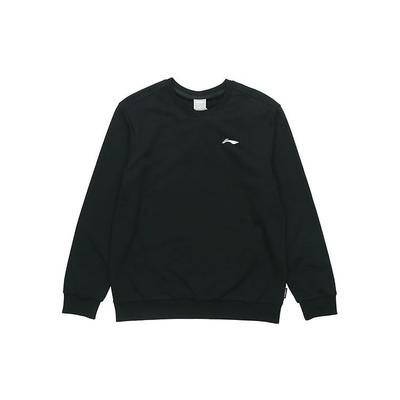 Li Ning Футбольная серия Вышитый логотип Вязаный спортивный повседневный пуловер Толстовка Мужская толстовка Черный AWDRB41-1