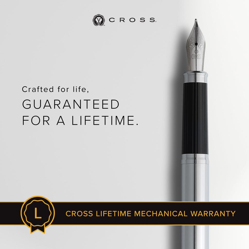 Cross Fountain Pen M Medium Point Century Chrome Genuine Imported Product 3509-M