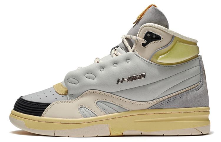 Li Ning 937 Deluxe Hi SP Синтетическая кожа, ТПУ Износостойкие и легкие Высокие кеды для скейтборда Мужские Серый AGBR097-1