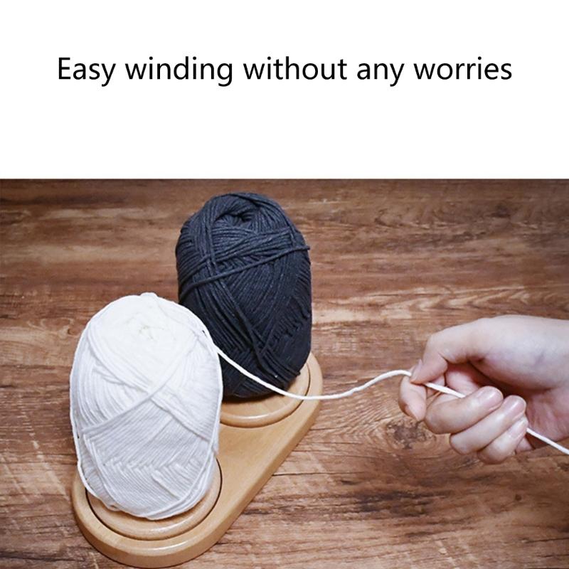 Rotating Wood Yarn Holder for Knitting and Crocheting Project Light Weight Portable Wood Yarn Dispenser Yarn Spool Stand