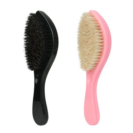 Men Beard Brush with Ergonomic Handle Nylon Boar Bristle Curved Wave Beard Straightener Brush Home Salon Men Mustache Grooming Styling Tools