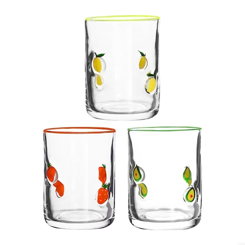 Set Of 2 Lemon Design Glass Cups Sturdy Materials 14oz Capacity Suitable For Parties homes Decors Beverage Serving