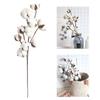 Heads Home Decor Wedding Decoration Artificial Plants Dried Cotton Flower Floral Branch Cotton Stem