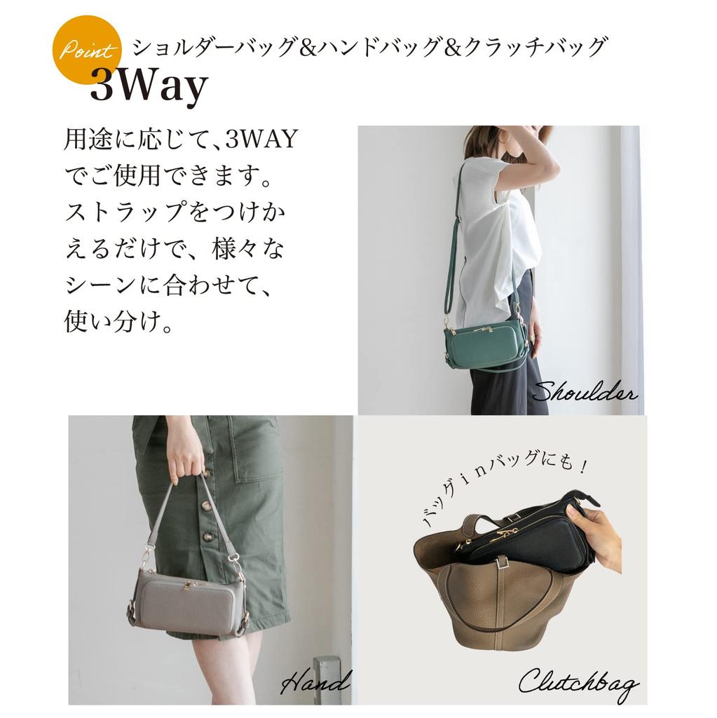 Сумка Imai Кошелек-чехол QUAY из натуральной кожи, Сумка через плечо, Женская, 44460NN (Серо-коричневый)