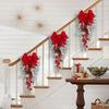 Christmas Staircase Wreath Garland Bow Front Door Hanging Garden Xmas Tree Pendant Party New Year Home Decoration