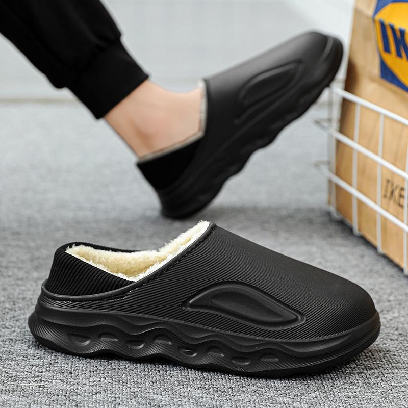 Зимние плюшевые меховые тапочки для мужчин и женщин, теплые пушистые тапочки для пар, лаконичные домашние хлопковые туфли, повседневные пушистые тапочки, большой размер 47