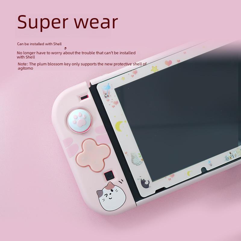 Наклейки Ajitomo в виде кошачьих лапок для кнопок Joy-Con Nintendo Switch