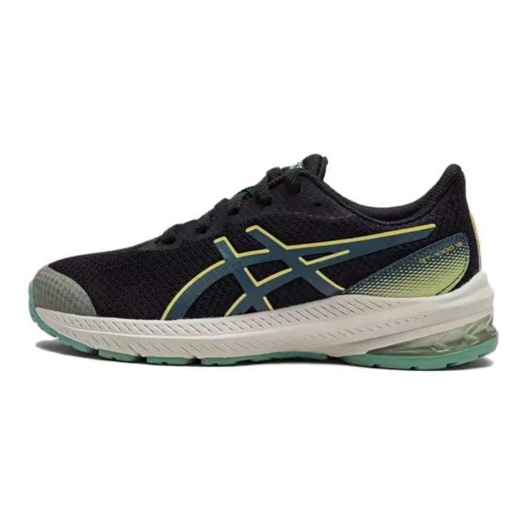 Asics GT 1000 12 Низкие детские беговые кроссовки Черный Белый 1014A362-001