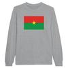 Длинная футболка - Drapeau du Burkina Faso - Gris - 100% хлопок - Coupe classique - Mixte