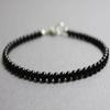Onyx Bracelet Black Onyx Bracelet with Sterling Silver Clasp Black Bracelet