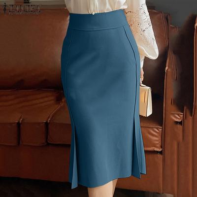 Женские элегантные тонкие юбки с разрезом и высокой талией