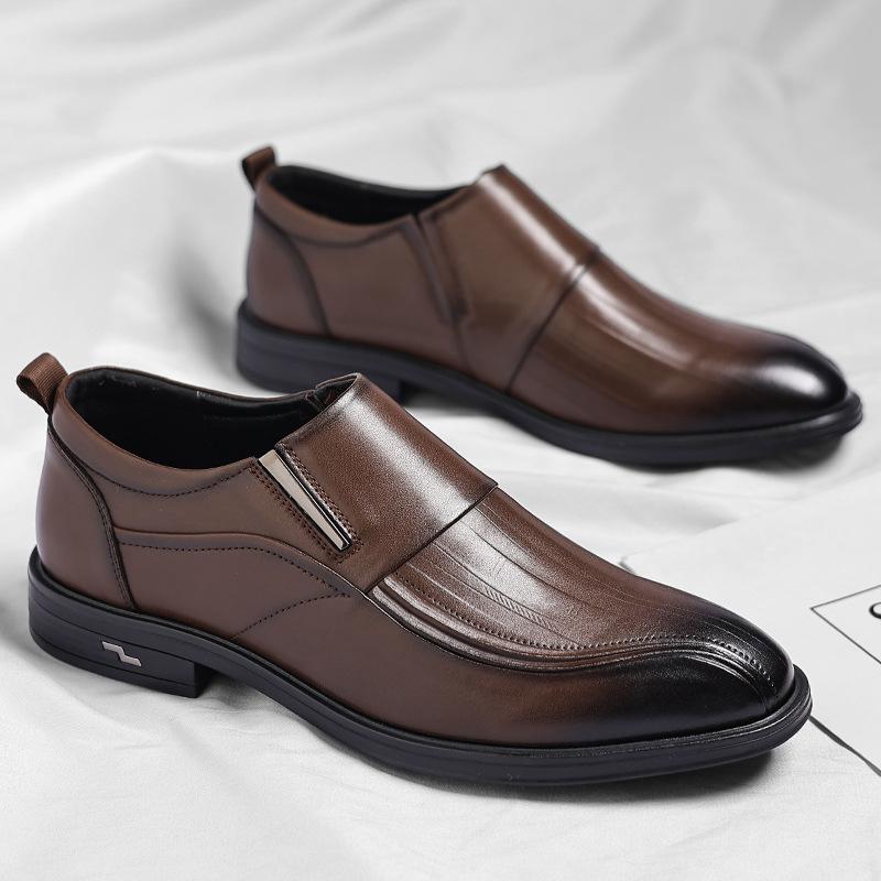 Кожаная обувь мужская весна и осень формальная мужская обувь корейская версия кожаная обувь на одной педали повседневная мужская свадебная обувь мужчины 2025
