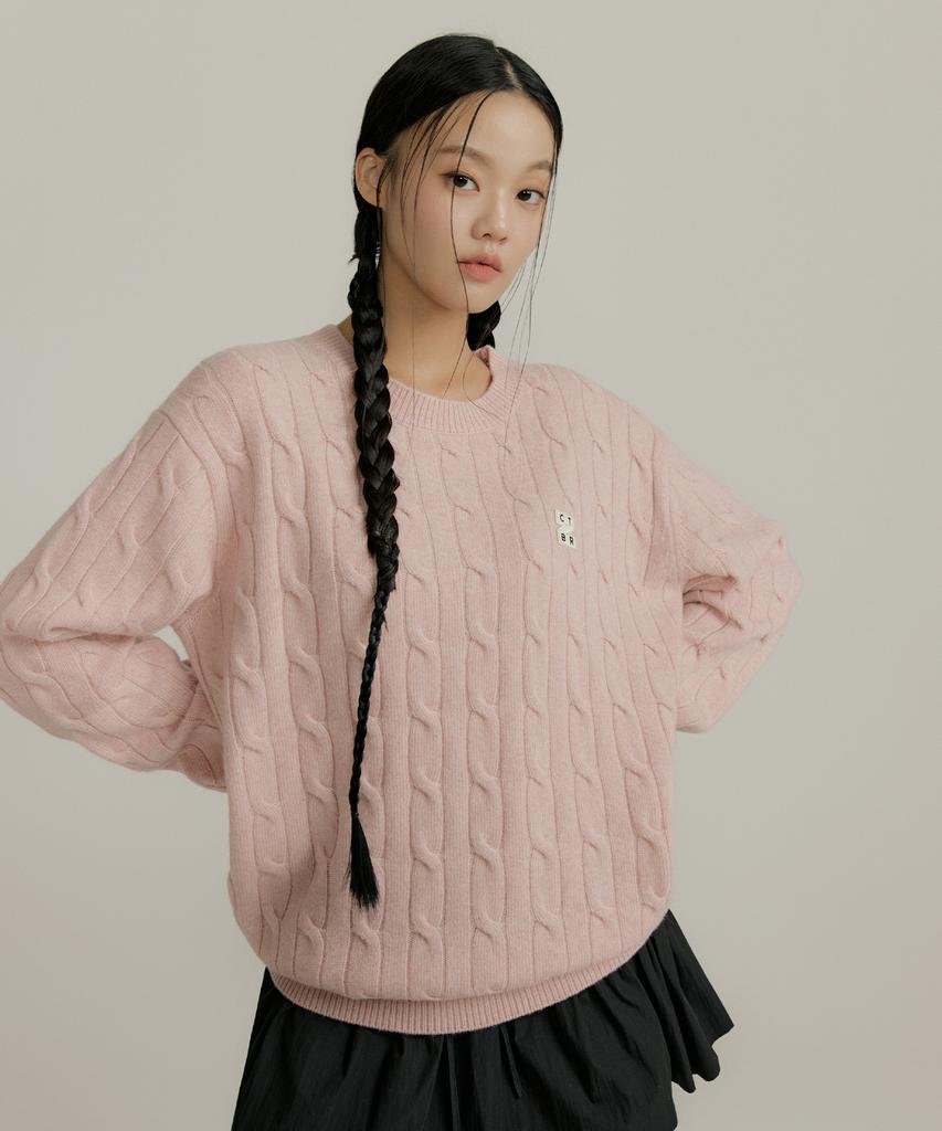 CITYBREEZE Essentials Logo Wappen Cable Knit_Pink
