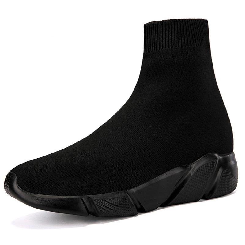 Classic Black Running Shoes Men Fashion High Top Socks Trainers Women Lightweight Slip-on Casual Sneakers Unisex Tenis Hombres