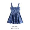 Kaslead New Women Clothes Western Style Fashion Simple Wide Swing French Style Short Sling Dress