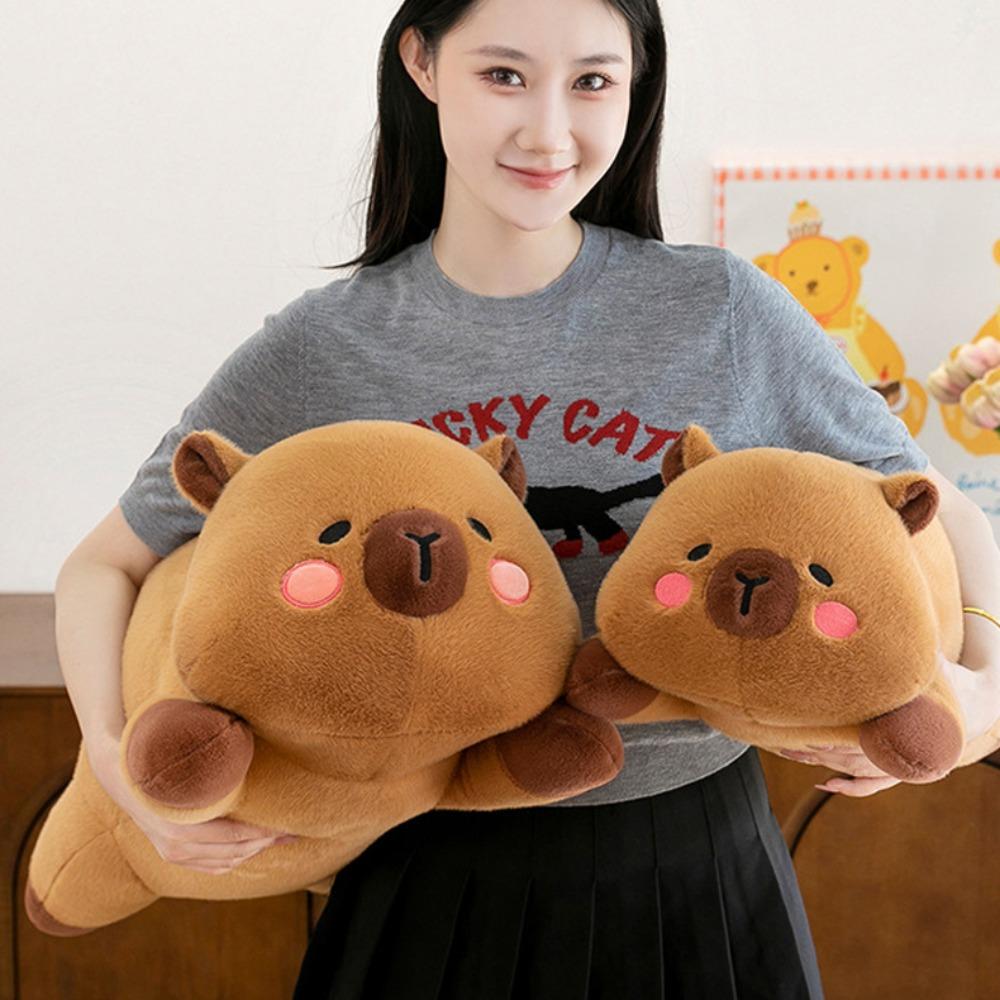 Pillow Capybara Plush Doll Fluffy Capybara Stuffed Doll Capybara Plush Toy  Friends Holiday Present
