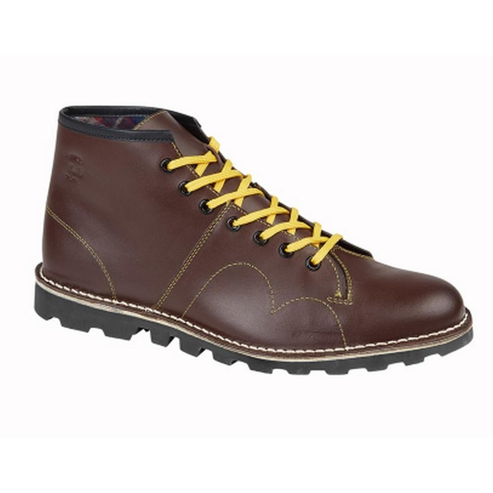 Grafters Mens Original Coated Leather Retro Monkey Boots