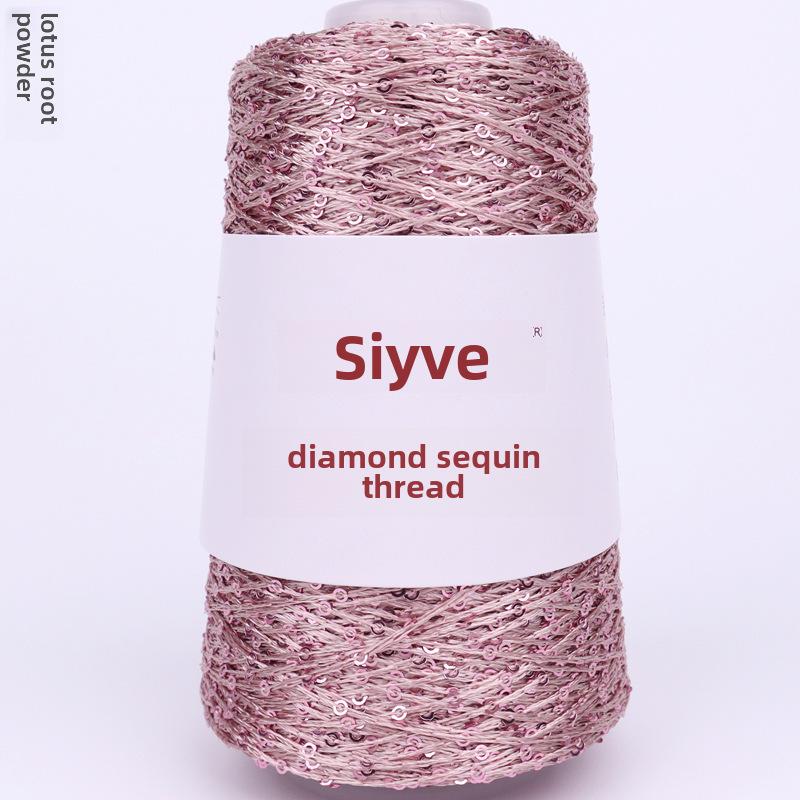 Пряжа с пайетками Siyue 2 мм - шерстяная пряжа ручной работы для проектов своими руками (100г)