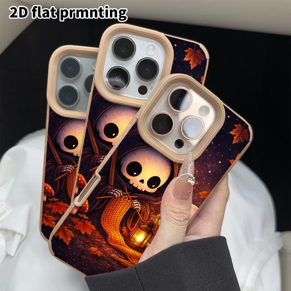 Phone Case: 2D flat lambskin suitable for iPhone 18 17 16 15 14 13 Pro cases, starry crescent night, Christmas and Halloween gifts