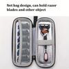 Retro Solid Color Shaver Storage Box With Zipper Closure And Handle, Pressure Resistant Travel Versatile Portable Carry Pouch